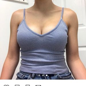 Blue and white striped tank top Brandy Melville
